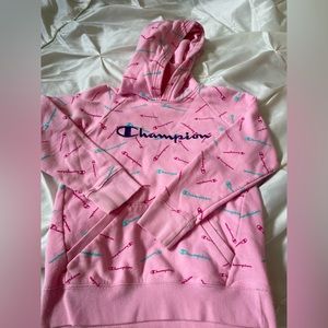 Kids pink champion hoodie
